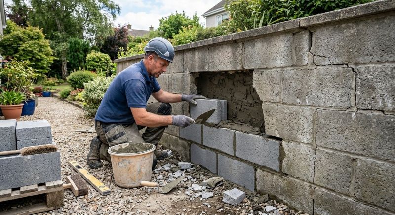 Block Wall Repair in Indian Mound, TN