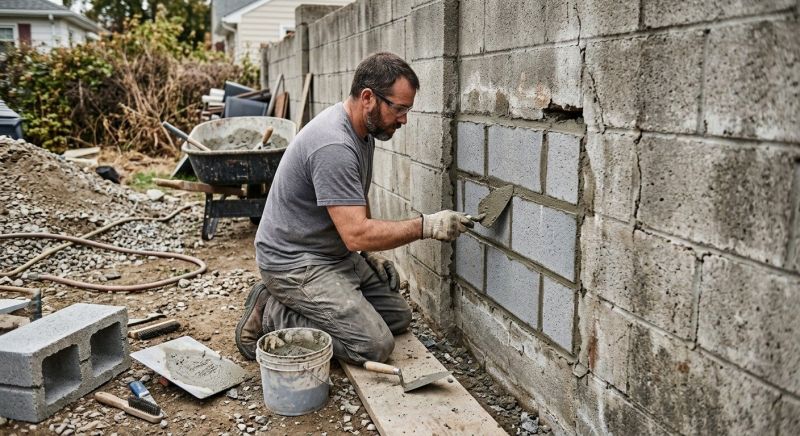 Cinder Block Wall Repair in Clarksville, TN