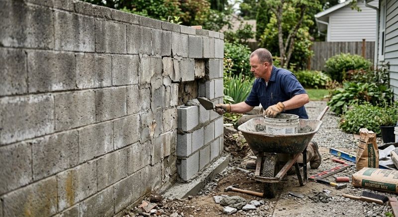 Cinder Block Wall Repair in Pembroke, KY