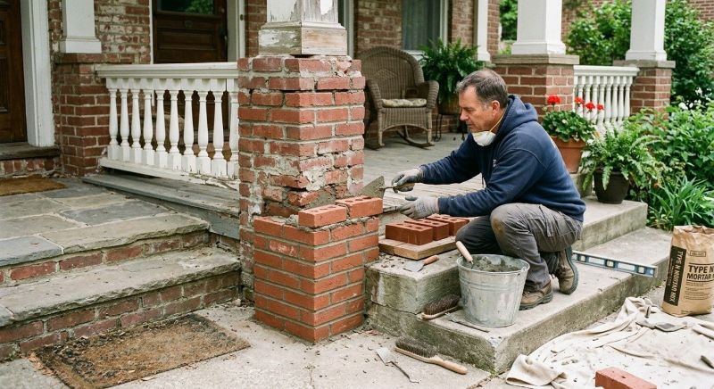 Porch Brick Repair in Clarksville, TN