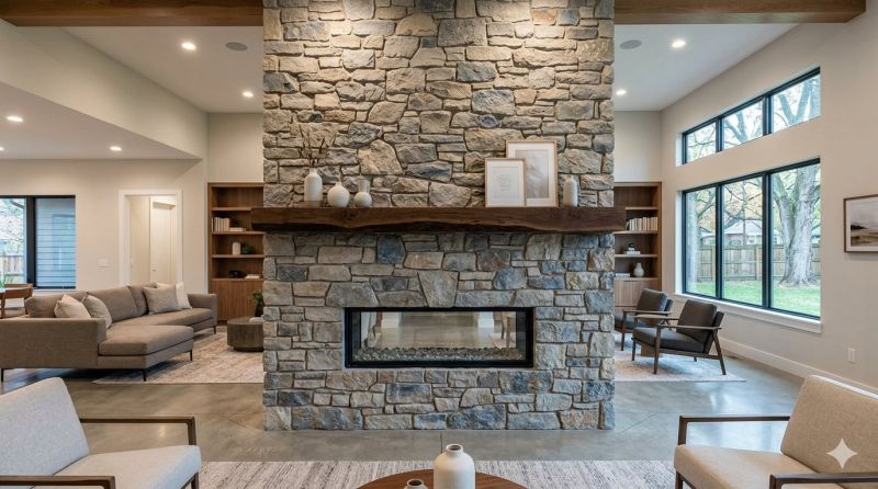 Stone Chimney Installation in Indian Mound, TN