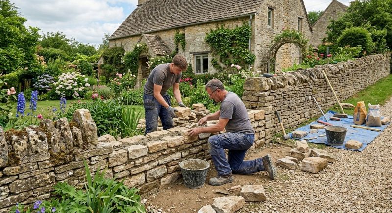 Stone Wall Repair in Indian Mound, TN